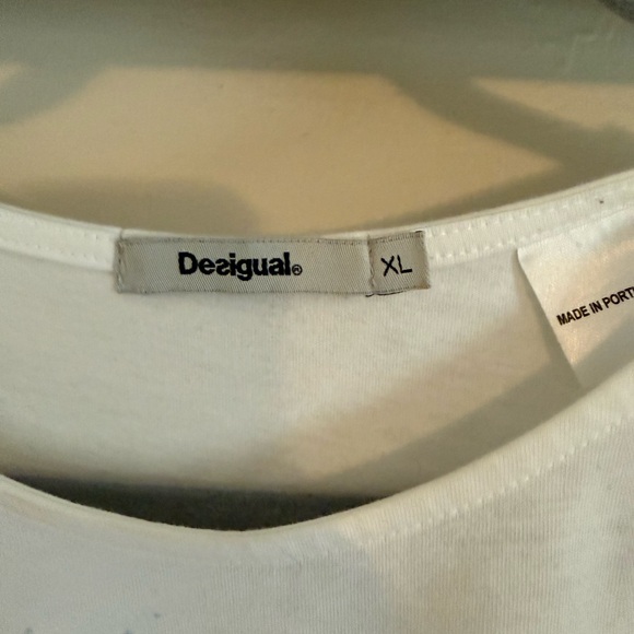 Desigual White Floral and Bee Graphic Tee - Picture 5 of 5